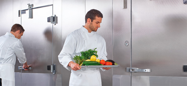 Chef with vegetable tray